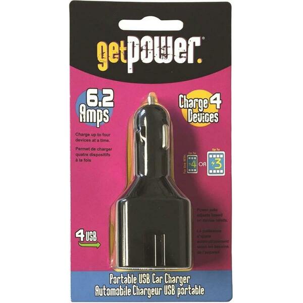 Aries Adapter Direct Current 4 - Usb Get Power, Car Adapter - Black 8066557